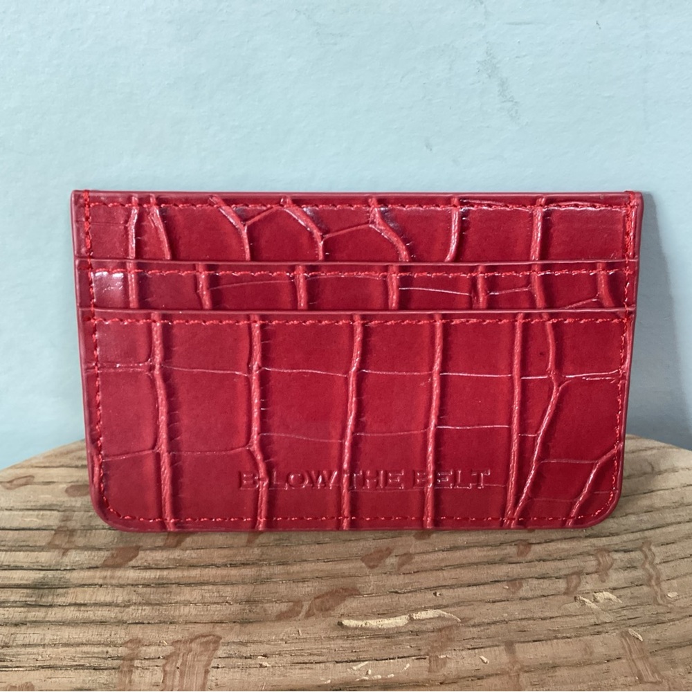 🔴 B-Low The Belt - Faux Croc / Snakeskin Wallet - Credit Card Holder - New Red - Picture 2 of 9